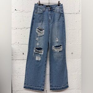 American Bazi Light Blue Distressed Women Jeans